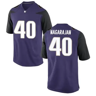 Men's Game Anay Nagarajan Washington Huskies Football College Jersey - Purple