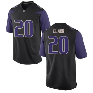 Men's Replica Rahshawn Clark Washington Huskies Football College Jersey - Black